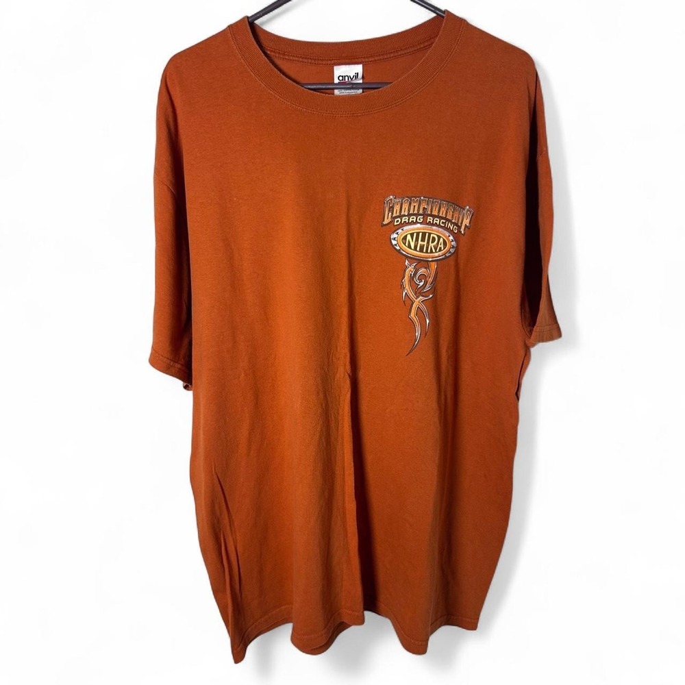 Anvil orange NHRA Championship Drag Racing T-Shirt Size XL #racing